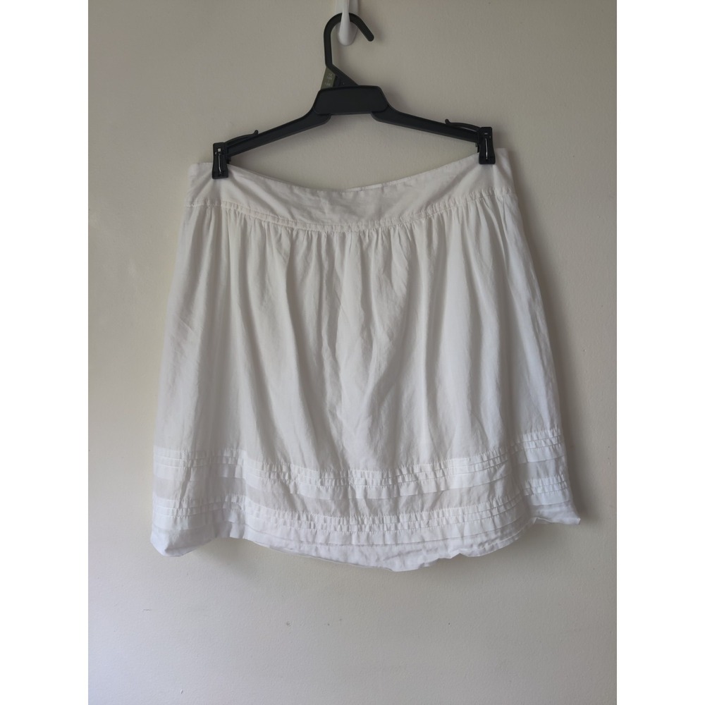 Ann Taylor Loft Women's 8 White 100% Cotton Lined‎ Skirt Side Zip Lightweight - Picture 2 of 5